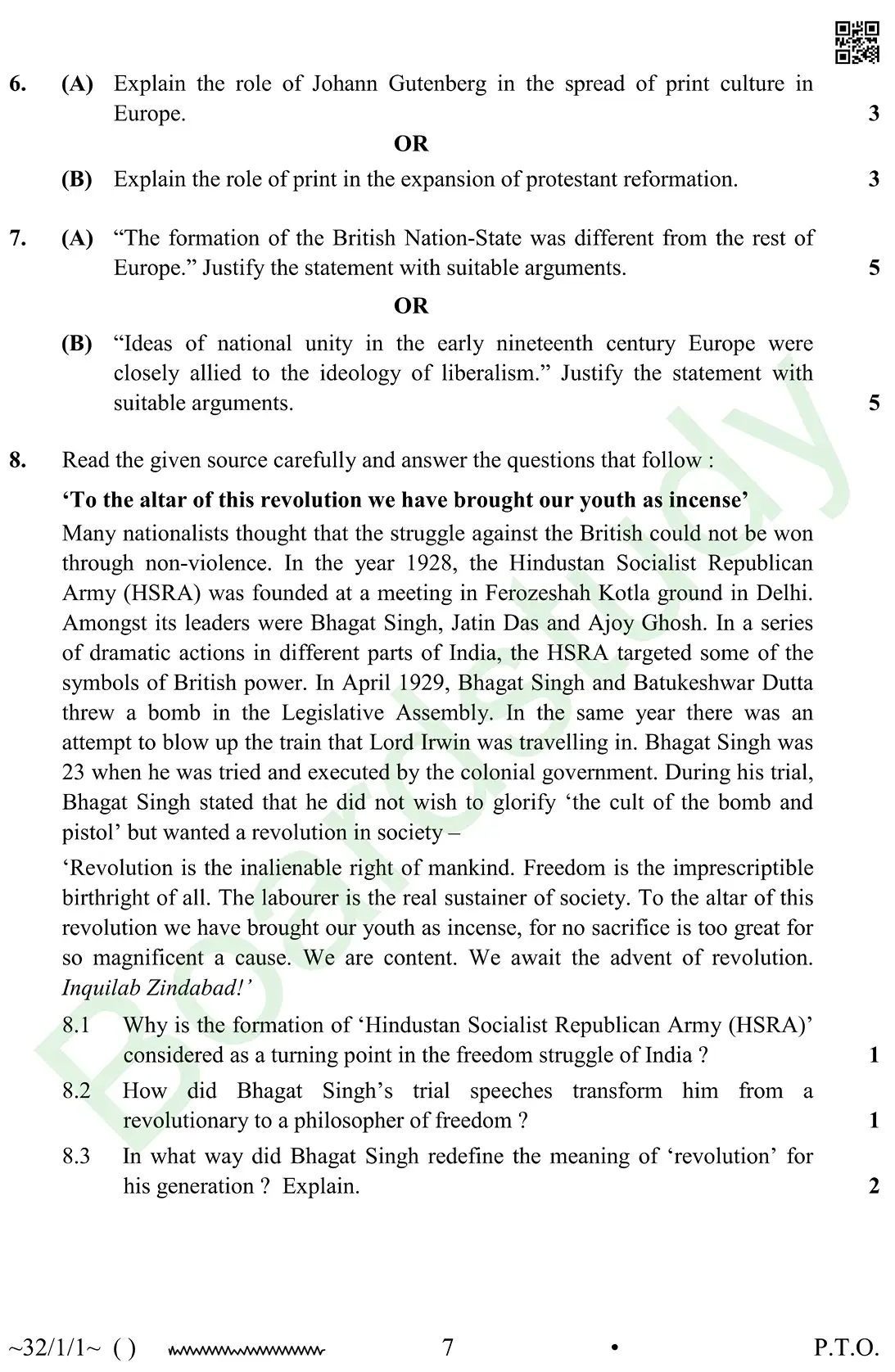 CBSE Class 10 Social Science PYQ 2026 set 1 questions page 0007