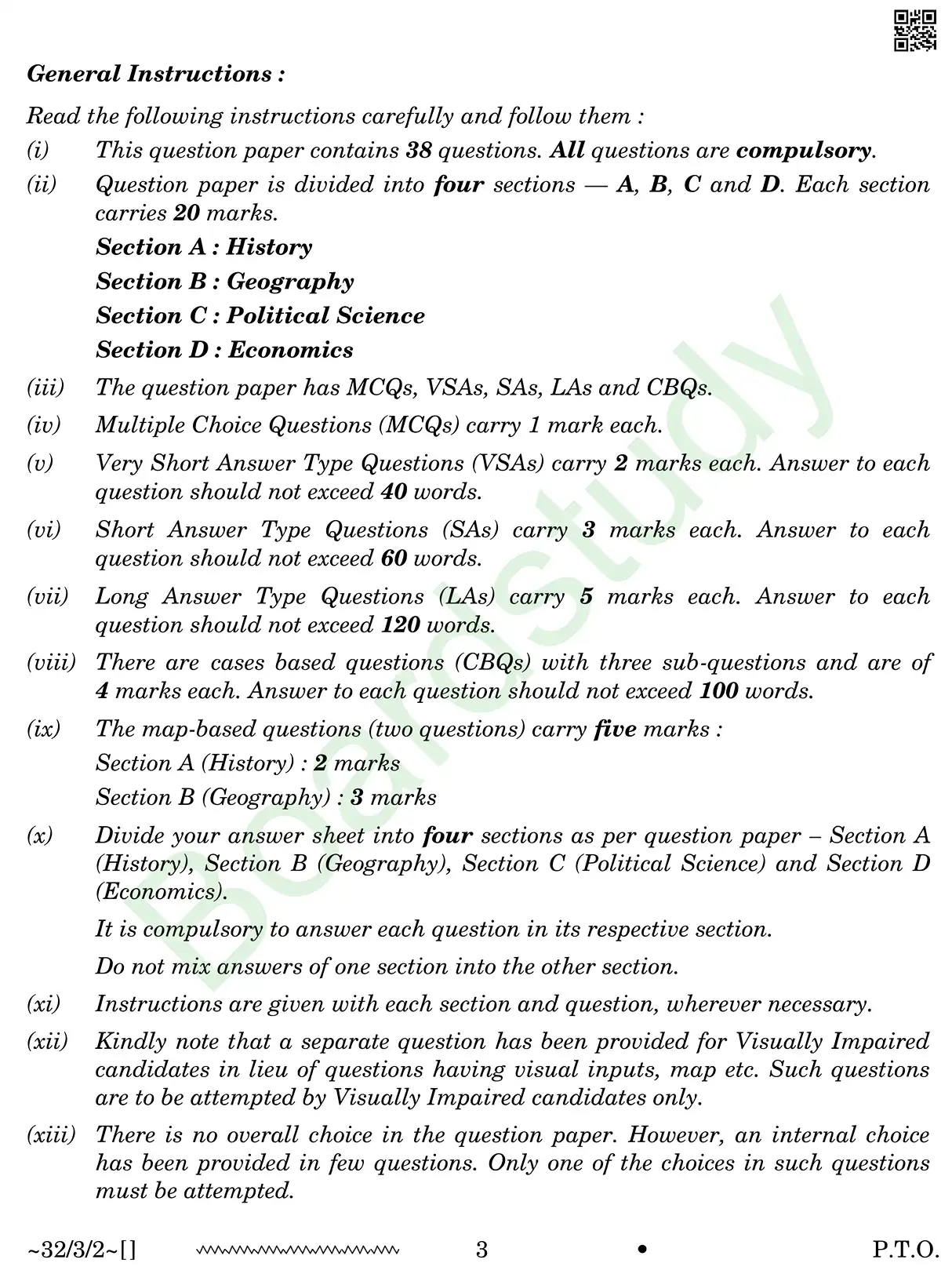 CBSE Class 10 Social Science PYQ 2026 set 2 questions page 0003