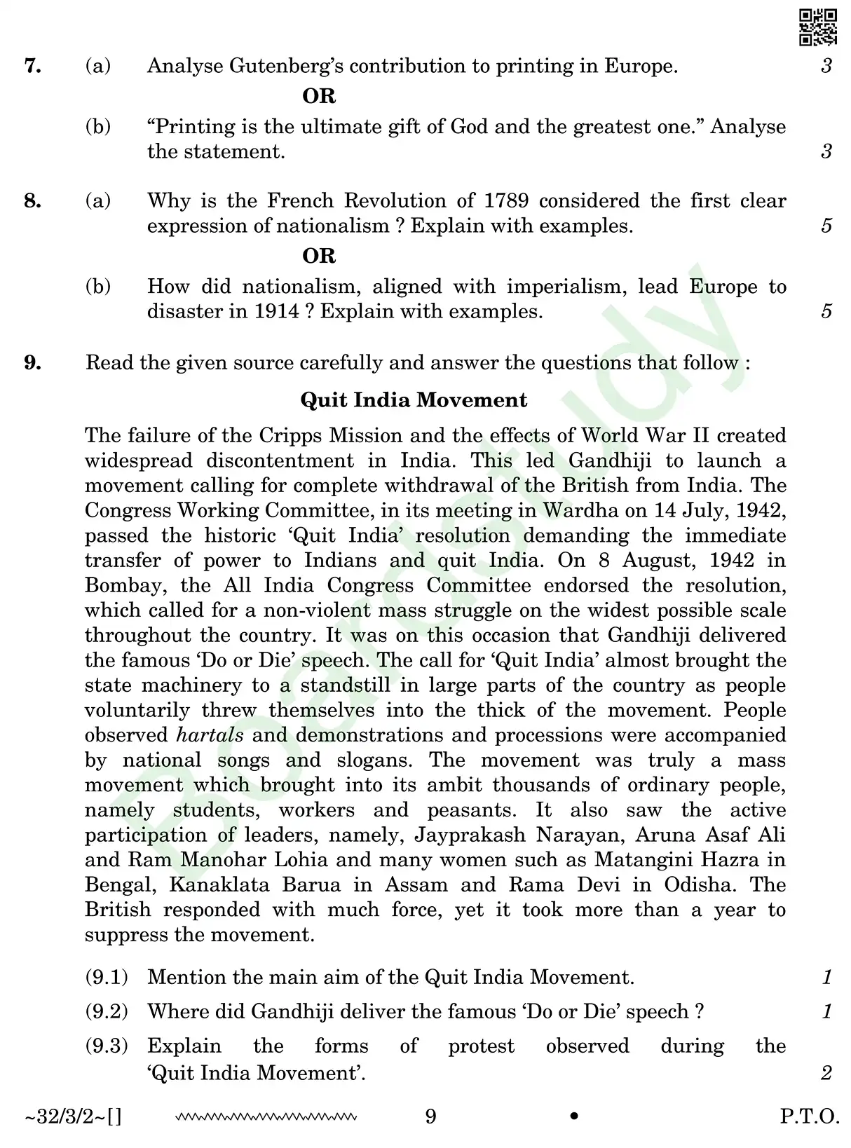 CBSE Class 10 Social Science PYQ 2026 set 2 questions page 0009