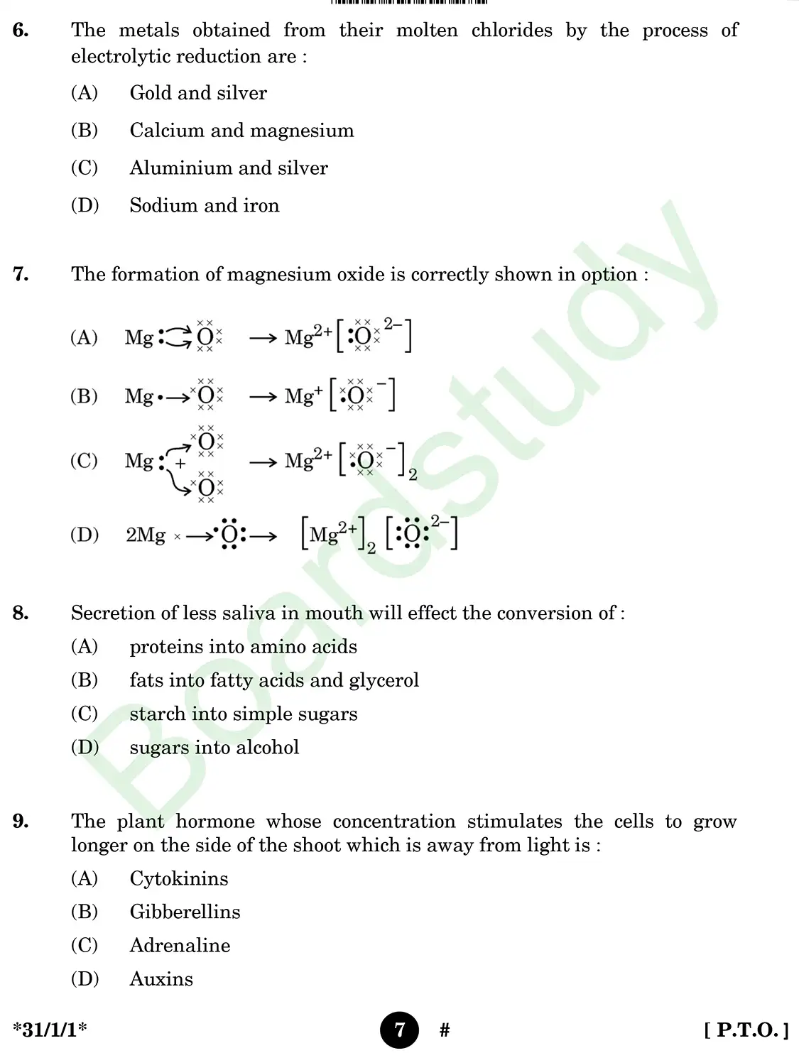 CBSE class 10 science pyq 2025 set 1 questions page 0007