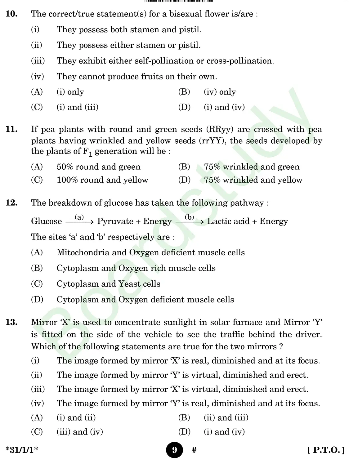 CBSE class 10 science pyq 2025 set 1 questions page 0009