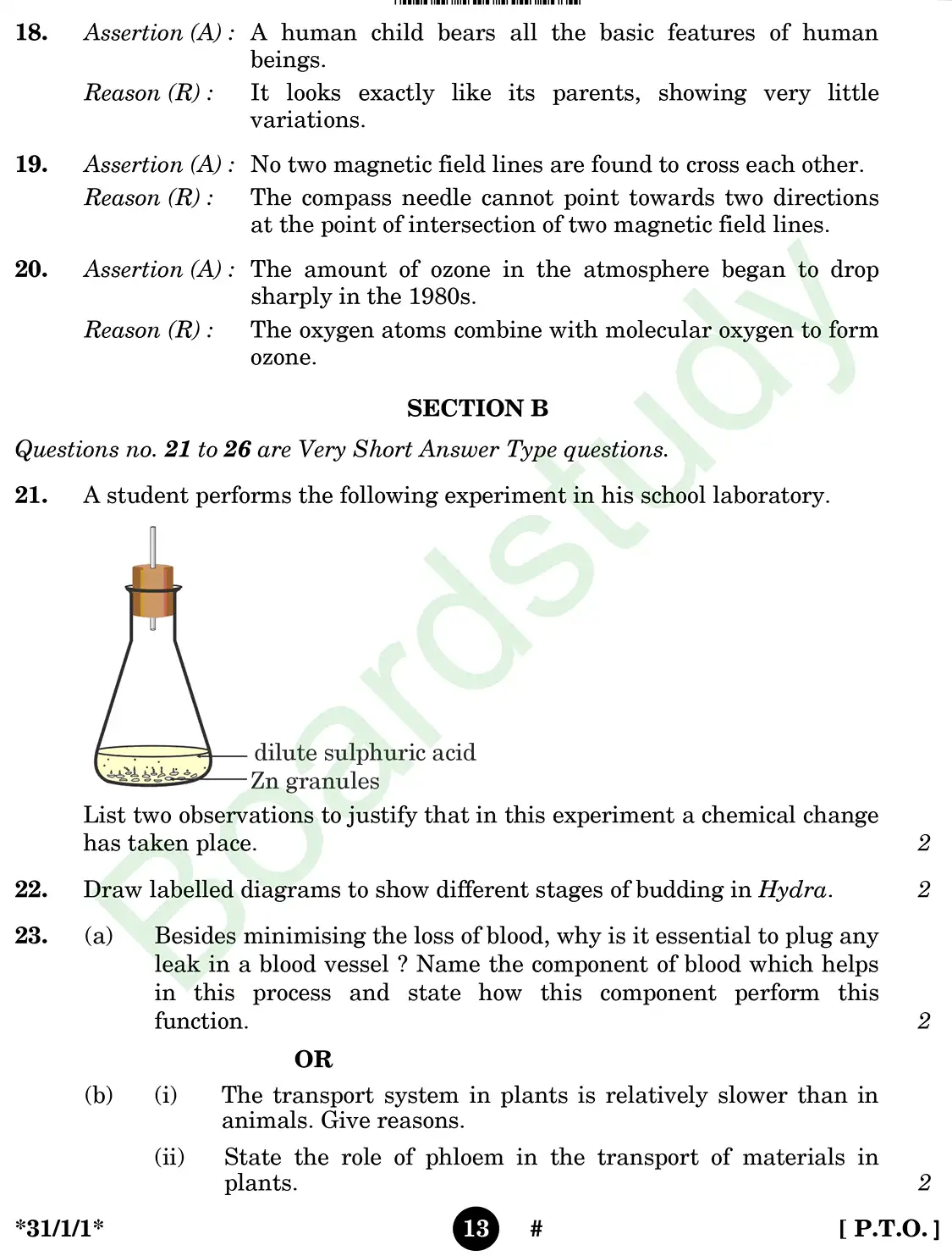 CBSE class 10 science pyq 2025 set 1 questions page 0013