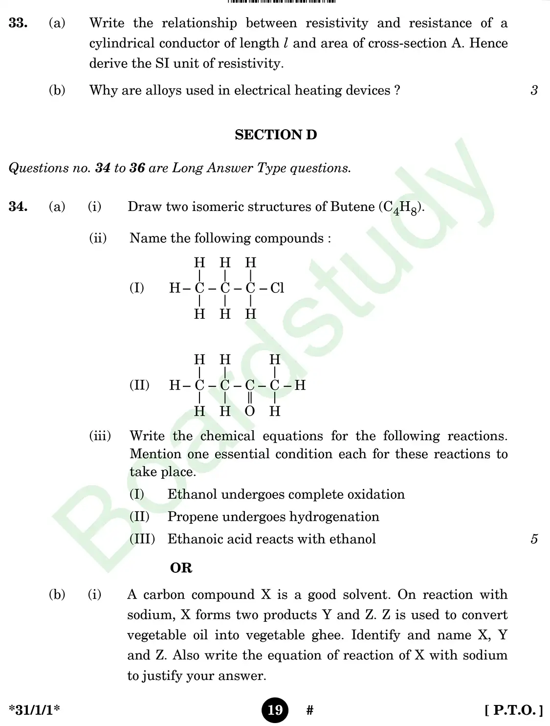 CBSE class 10 science pyq 2025 set 1 questions page 0019