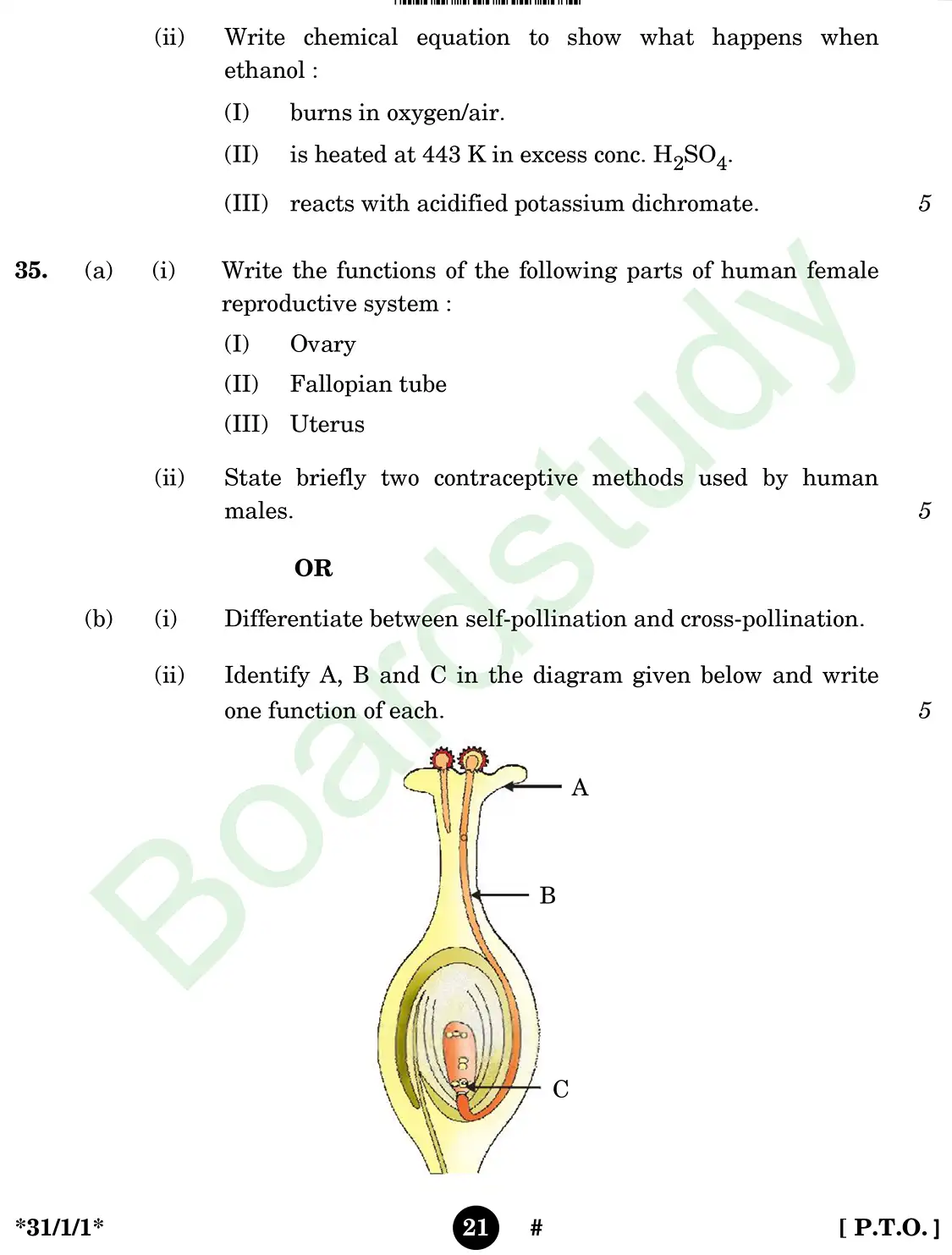 CBSE class 10 science pyq 2025 set 1 questions page 0021