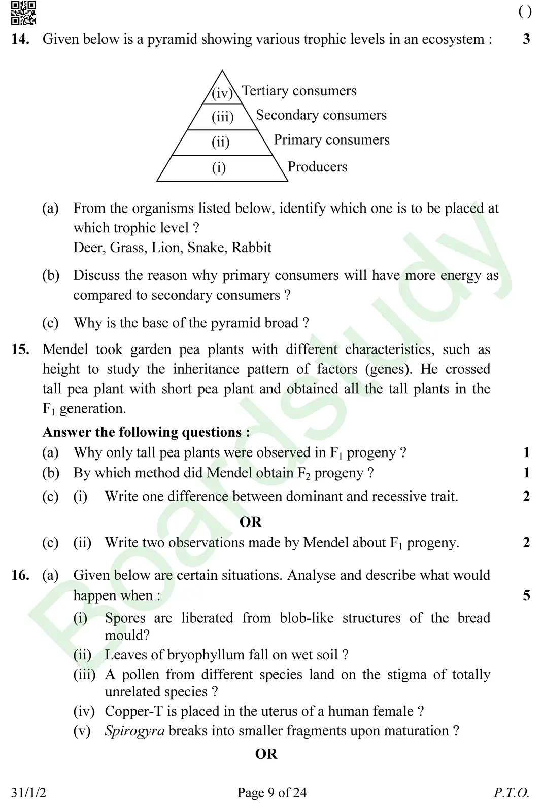 CBSE class 10 science pyq 2026 set 2 questions page 0009
