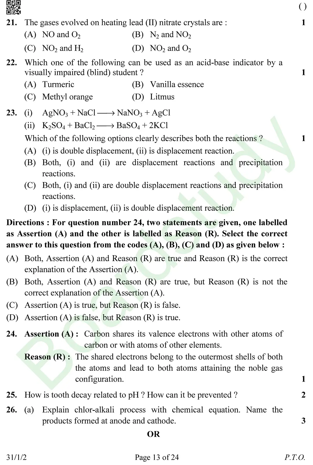CBSE class 10 science pyq 2026 set 2 questions page 0013