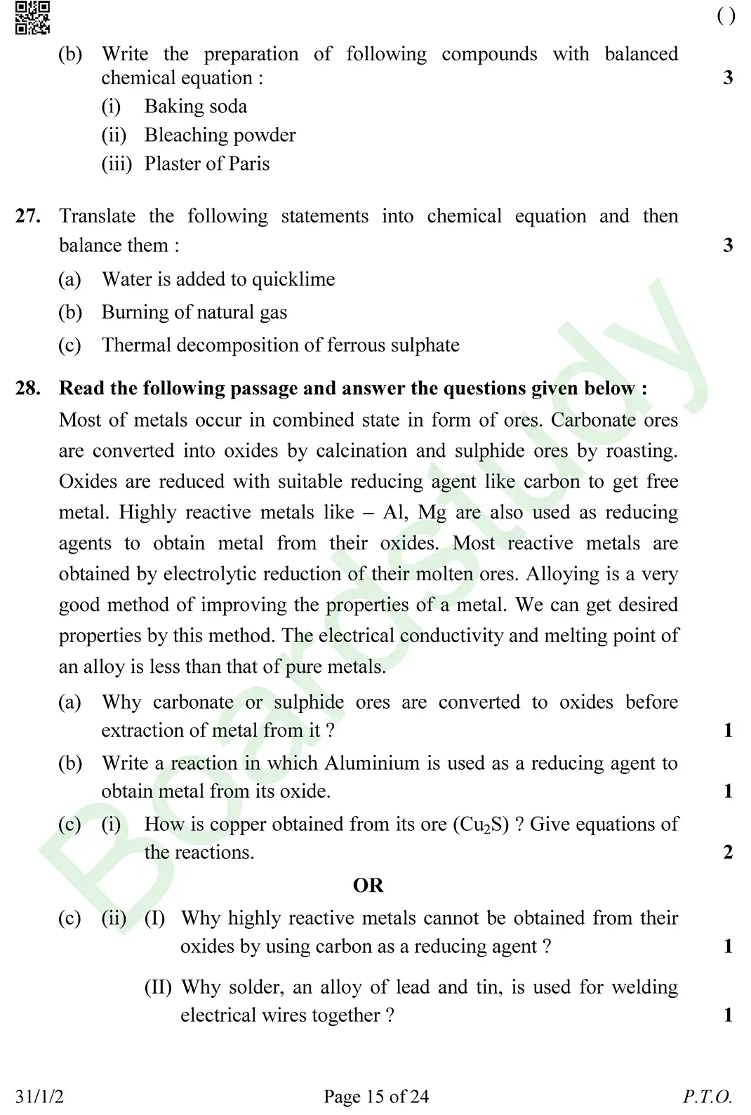 CBSE class 10 science pyq 2026 set 2 questions page 0015