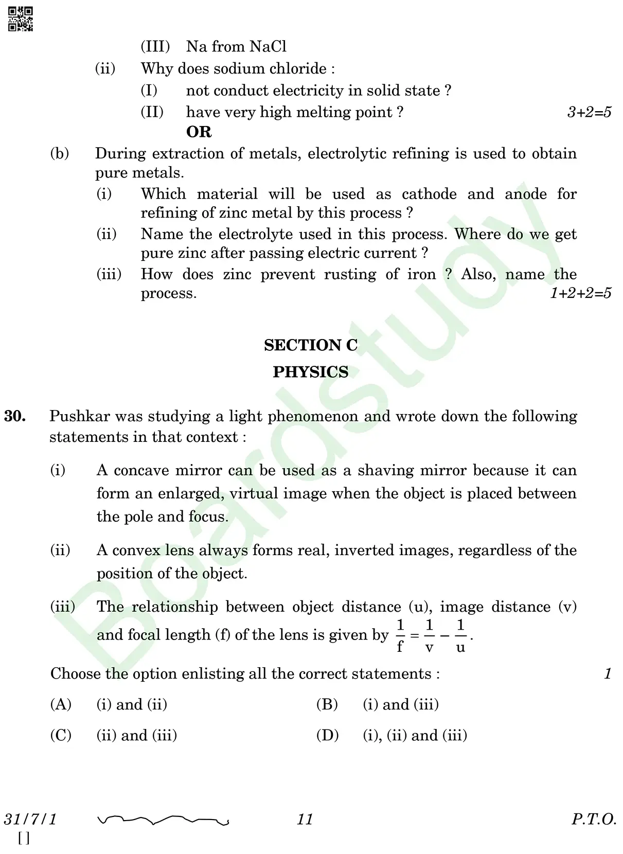 class 10 science pyq 2026 set 1 questions page 0011