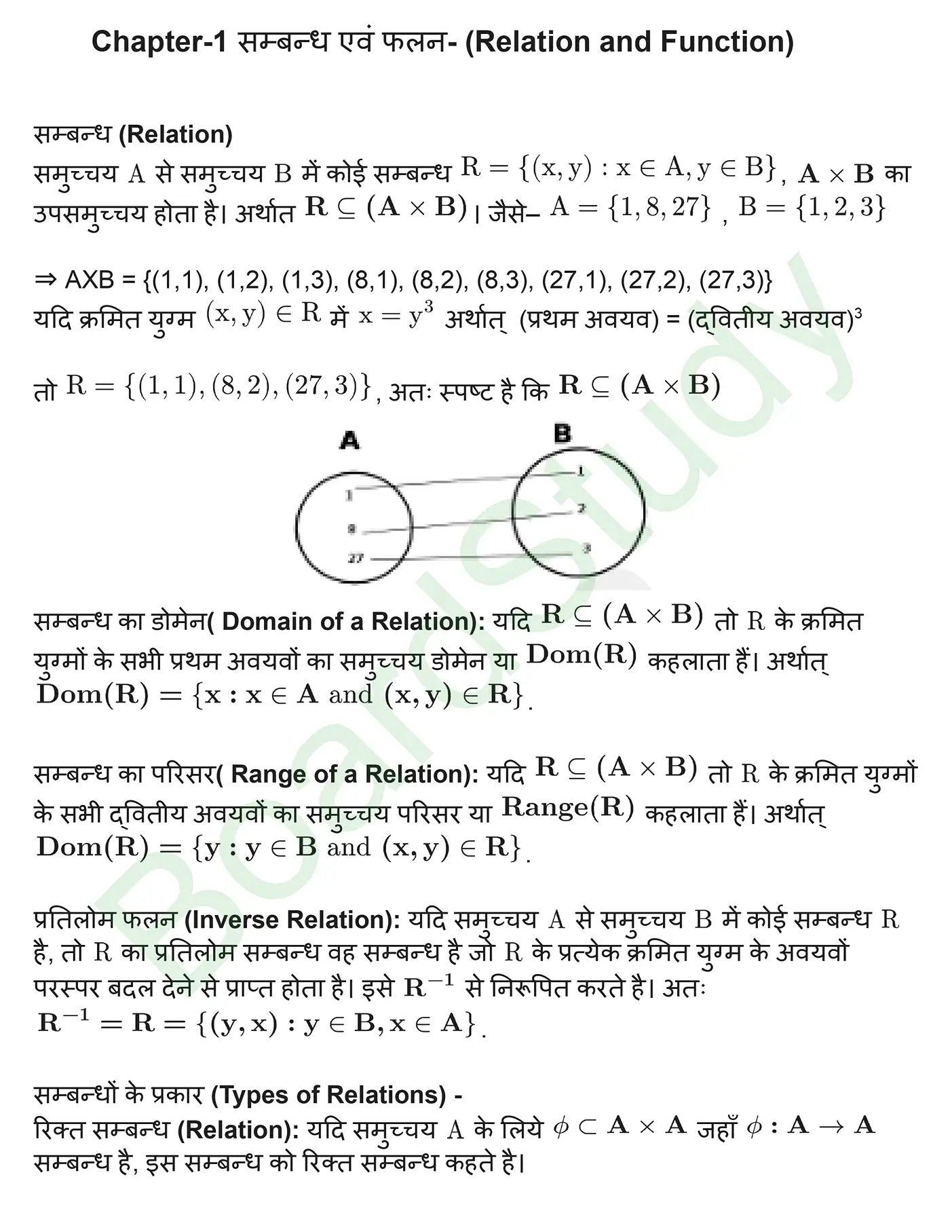 कक्षा 12 गणित सम्बन्ध एवं फलन नोट्स page 0001